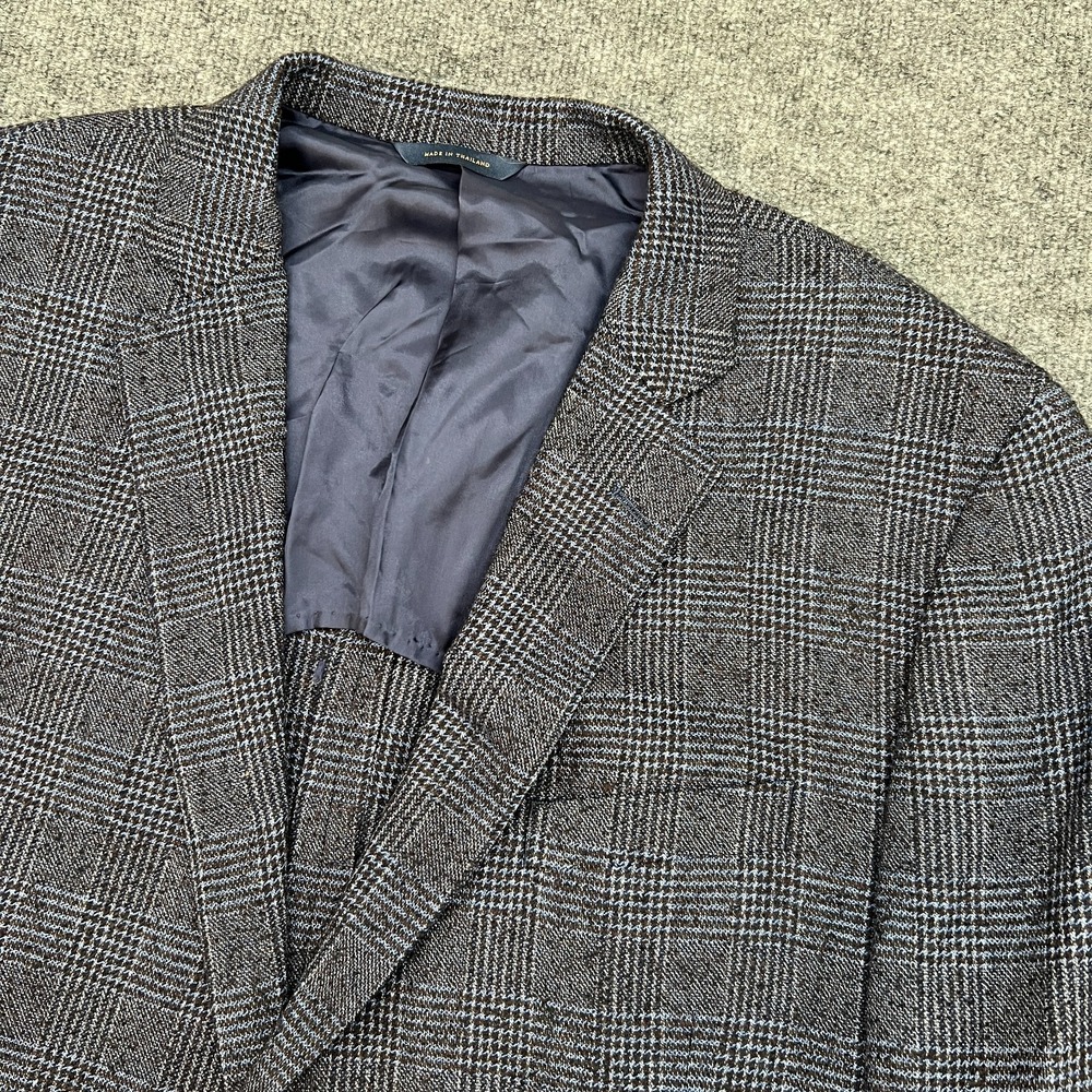 Brooks Brothers Sport Coat Blazer Men 48R Regent Fit Blue Glen Check Plaid Drago